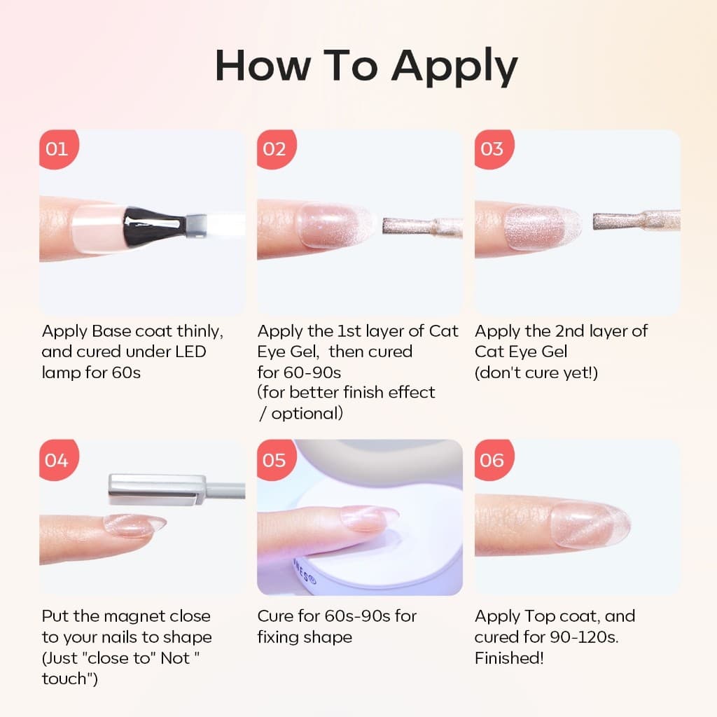 MEFA น้ำยาทาเล็บเจลตาแมว 6 สี 7ml ชุดเจลแม่เหล็กแช่ สีเจลลูกแก้ว Moonlight Cat Eye Gel รูปที่ 8