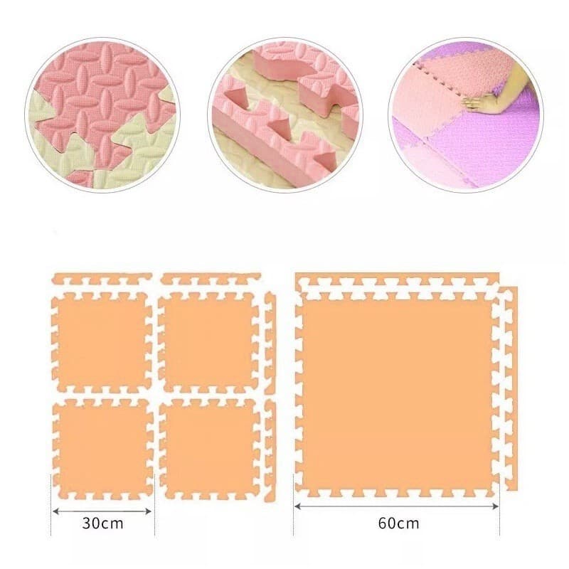 ชุด 16 ชิ้นของแท้ แผ่นโฟมจิ๊ก EVAวัสดุ ซอว์ปูพื้น 30×30cm 60×60cm สองขนาด เสื่อรองคลาน แผ่นรองคลาน แผ่นรองออกกำลังกาย รูปที่ 7