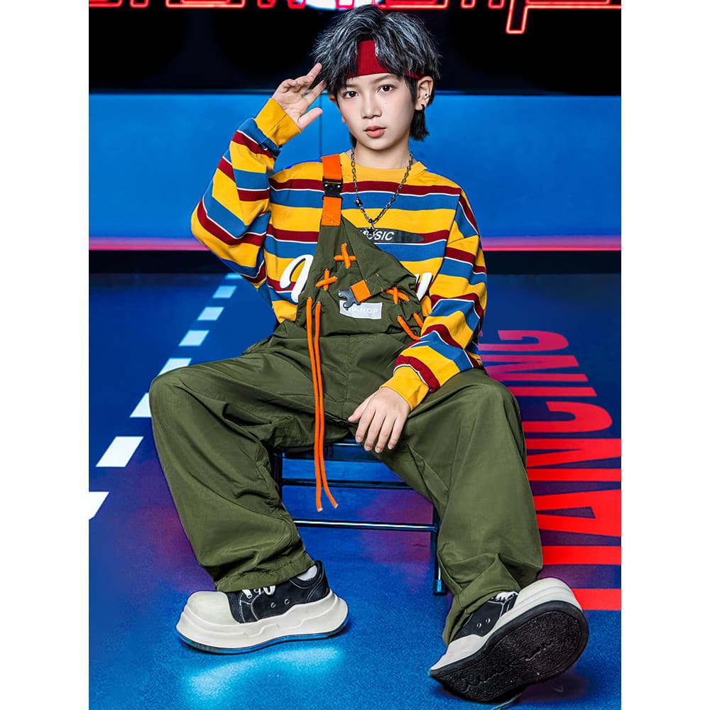 15-75KG ฮิปฮอป ชุดเต้น เด็ก ชุดโคฟเวอร์ เด็กผู้ชาย ชุด cover dance แจ๊ส ชุดซ้อม เด็กผู้หญิง hiphop ชุดลีดเดอร์ แดนเซอร์ รูปที่ 4