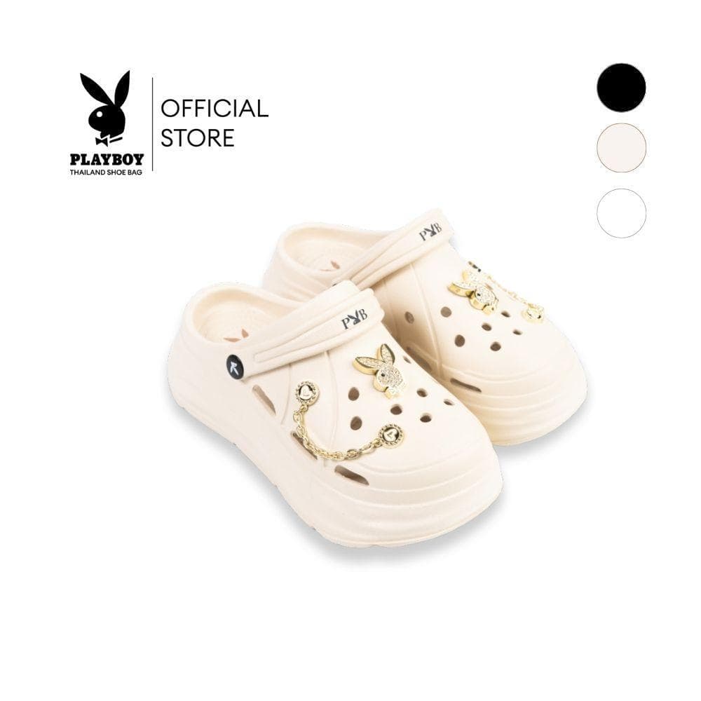 PLAYBOY รุ่น JUMPY Clogs รองเท้าทรงคล็อก รหัสST-HS254C140 ดีไซน์ยางนิ่มเสริมส้น มี 3 สี Midnight/Vanilla/Milk รูปที่ 3