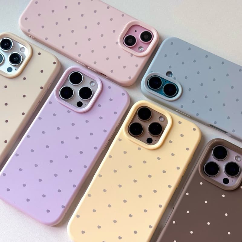 10สีT1S201 เคสนิ่มกันเลนส์กล้องลายจุด, ลายหัวใจ เคสไอโฟน สำหรับ iPhone case11-15Promax,17Pro,17Promax รูปที่ 7