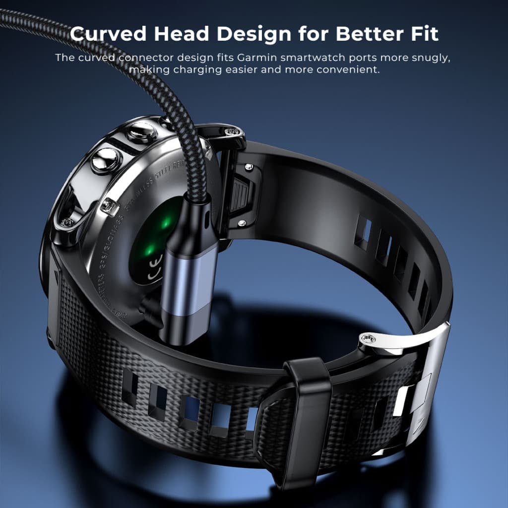 สายชาร์จ Garmin 4-Pin 2-in-1 USB-A/Type-C เสถียร ปลอดภัย สายถักทน รองรับ Forerunner 245/265, Fenix 7 รูปที่ 4