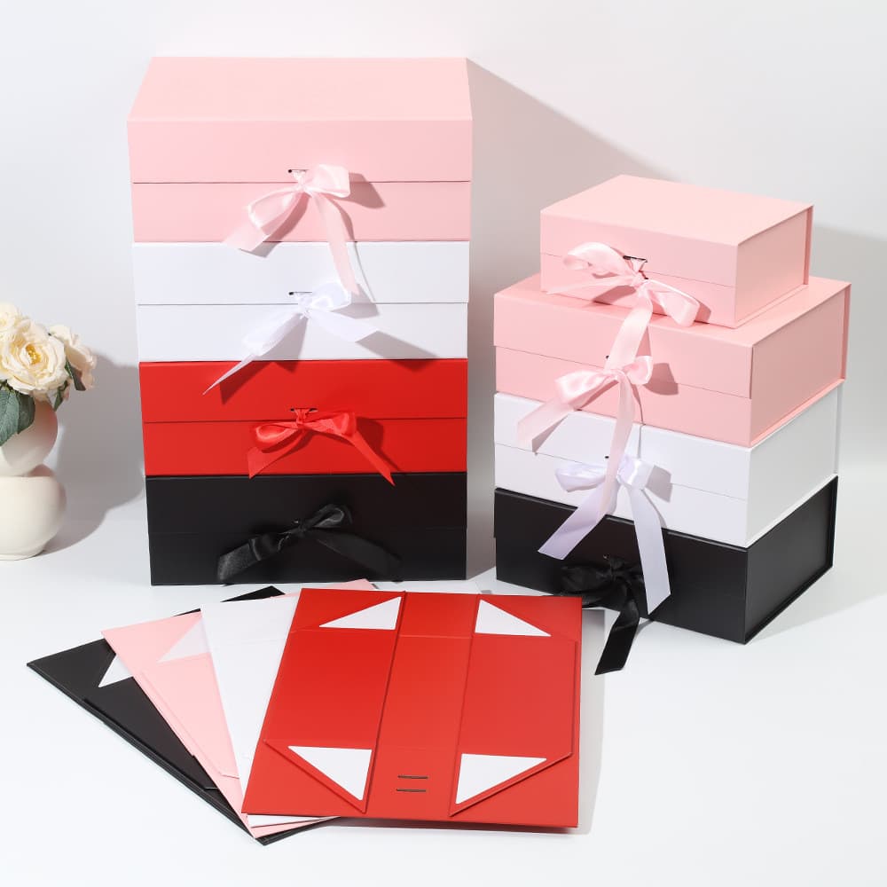 กล่องของขวัญผูกโบว์ Gift Box มีหลายขนาด กล่องจั่วปัง พร้อมริบบิ้นโบว์ สำหรับใส่ของขวัญ รูปที่ 3