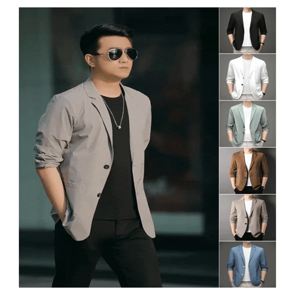 กันแดดได้ดีเยี่ยม แจ็คเก็ตสูทลำลองผู้ชาย เนื้อผ้า UPF 50+ ป้องกันรังสียูวีได้มากถึง 99% ใส่ได้ยาวนานไม่ร้อนชื้น แห้งเร็ว ระบายอากาศดี เหมาะกับสภาพอากาศเมืองไทยโดยเฉพาะ ใส่ทำงานกลางแจ้งหรือทำกิจกรรมภายใต้แสงแดดได้อย่างมั่นใจ รูปที่ 2