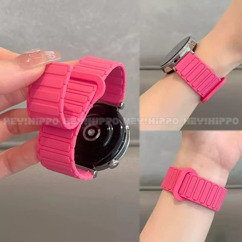 สามซิลิโคนแม่เหล็กสําหรับ Amazfit 2 Square/Active active2/GTS 4Mini/GTS 4 3 2 2e 2Mini/Bip 3/Bip SU Pro Bip6 Bip5 unit bip3 เปลี่ยนสร้อยข้อมือ Band รูปที่ 7