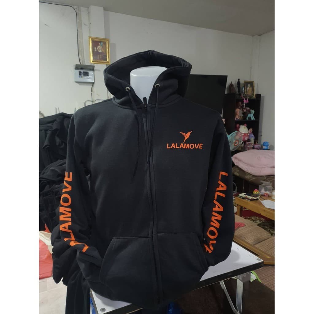 M-3XL LINE MAN เสื้อฮู้ด ไลน์แมน งานดี โลโก้สีสด HOODIE แบบซิป สวม สกรีนแบบเฟล็ก PU สวยสดไม่แตกไม่ลอก ส่งด่วนทั่วไทย รูปที่ 3