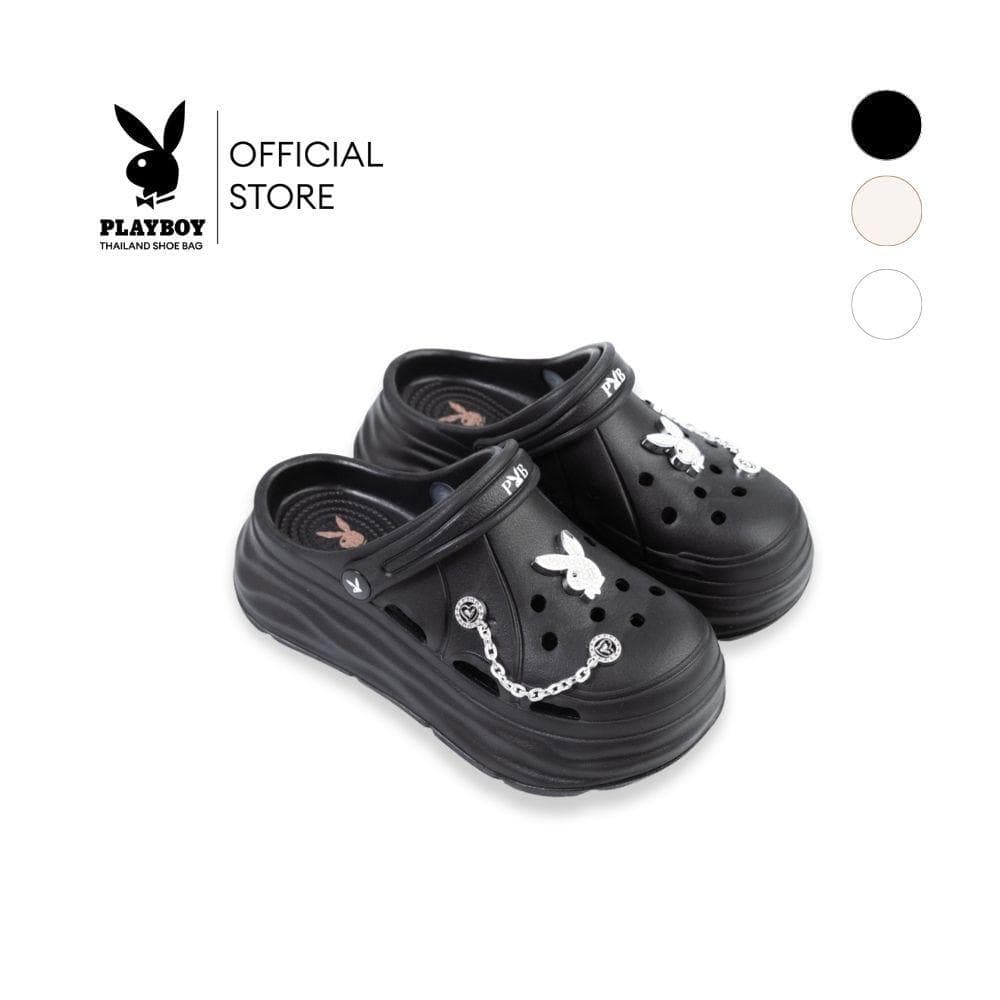 PLAYBOY รุ่น JUMPY Clogs รองเท้าทรงคล็อก รหัสST-HS254C140 ดีไซน์ยางนิ่มเสริมส้น มี 3 สี Midnight/Vanilla/Milk รูปที่ 1