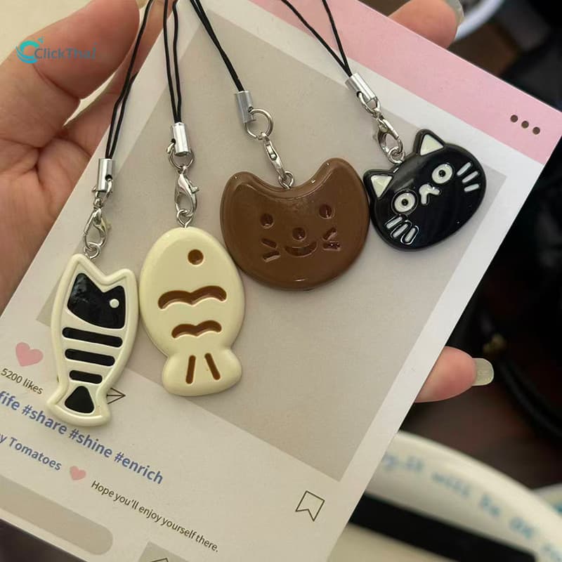 สายห้อยโทรศัพท์ ที่ห้อยกุญแจ Creative Cat Little Fish Phone Chain คู่โทรศัพท์กระเป๋าแฟชั่นจี้ รูปที่ 2