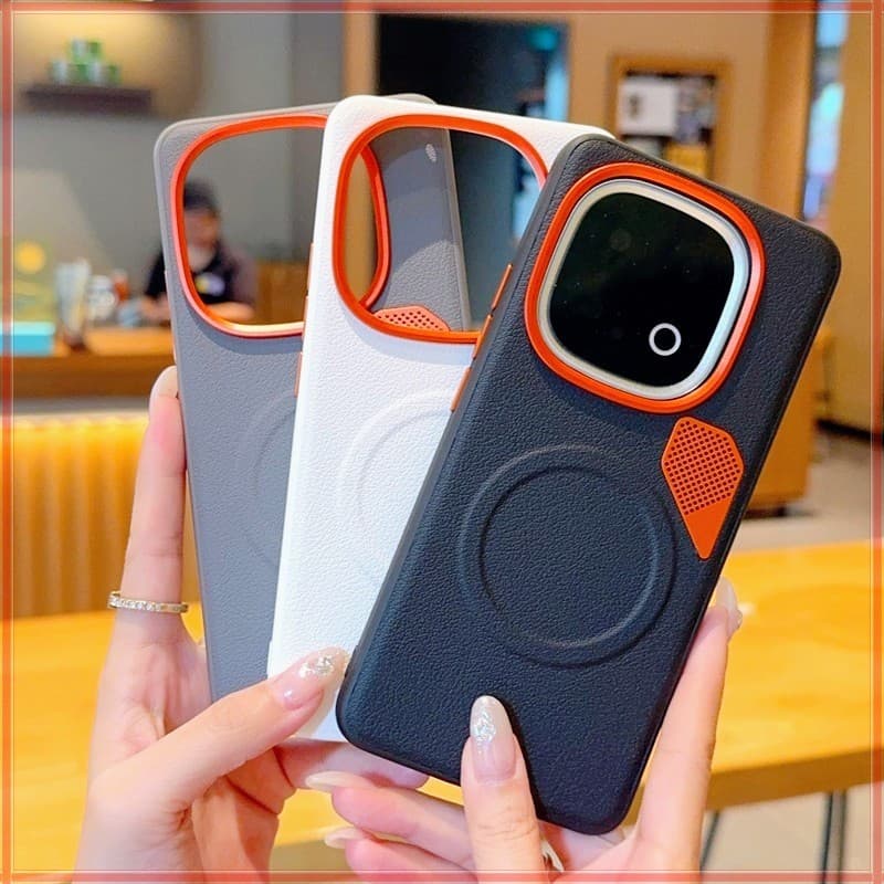 การกระจายความร้อนเคสโทรศัพท์แม่เหล็กสําหรับIQOO 15 13 Z10 Zurbo Pro/Pro+ Y300GTเลนส์โลหะธรรมดาหนังAnti drop Case Sensitiveปุ่มอิสระฝาครอบป้องกัน รูปที่ 9