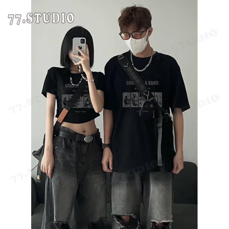 พร้อมส่งจากกทม มาถึงใน 2วัน）เสื้อผ้าคู่รัก เสื้อยืดยอดฮิตสไตล์ญี่ปุ่นและเกาหลี เสื้อยืดแขนสั้น เสื้อเชิ้ตลำลองสบายcouple