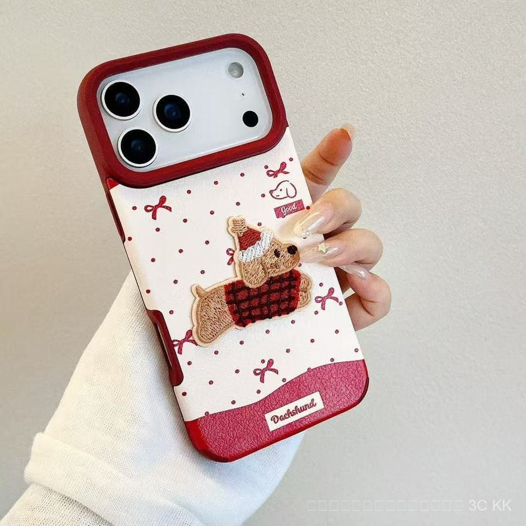 กันกระแทก iPhone ลายสุนัขน่ารักมาก ลายจุดแดง พร้อมสายคล้อง เหมาะเป็นของขวัญ สำหรับ 17/16/15/14/13/12 Pro Max รูปที่ 8