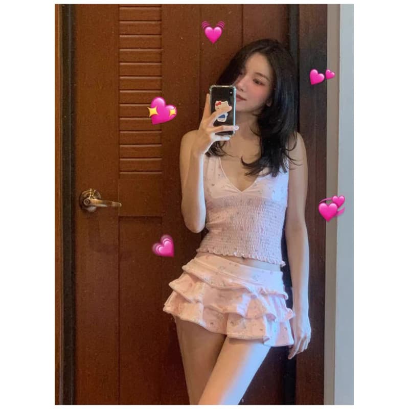 ชุดว่ายน้ำสูทสีชมพู สไตล์เซ็กซี่และน่ารัก สำหรับผู้หญิง ออกแบบมาเพื่ออวดเอวกระชับ ในฤดูร้อน รูปที่ 6