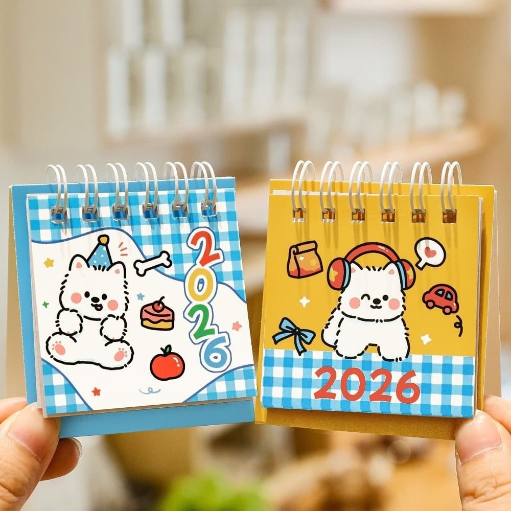 ยูเซ็น 2026 ปฏิทินตั้งโต๊ะ, รูปร่างผลไม้ม้วนผูกพันปฏิทินตั้งโต๊ะ, ง่ายพกพาการ์ตูนมินิตารางวางแผนสํานักงานอุปกรณ์การเรียน รูปที่ 7