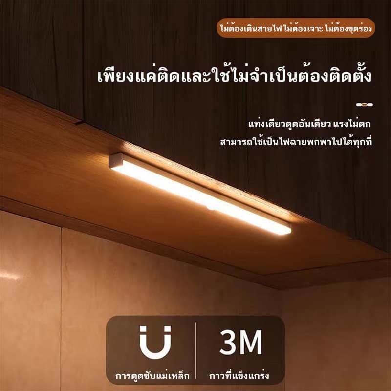 HOTแนะนำไฟติดผนังไร้สาย ไฟอัตโนมัติ ไฟเซ็นเซอร์ ไฟLED เซ็นเซอร์ โคมไฟหัวเตียง ไฟติดห้องนอน ไฟ LED ชาร์จผ่านUSB แสงนุ่ม รูปที่ 2