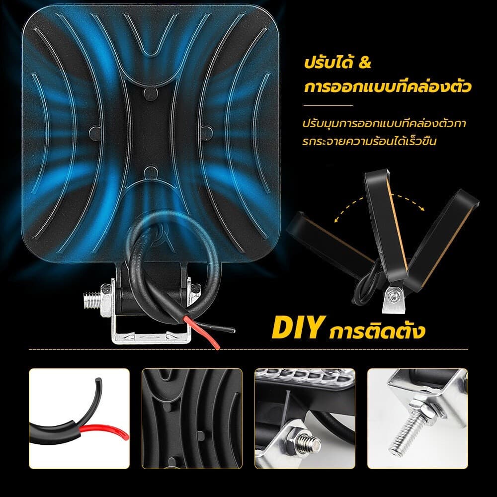 180 วัตต์ รุ่นใหม่ ไฟสปอร์ตไลท์ LED led ไฟสปอร์ตไลท์รถยนต์ ไฟหน้ารถ ไฟท้าย ไฟช่วยตัดหมอก สว่างมาก 12V ไฟ 180w รูปที่ 5