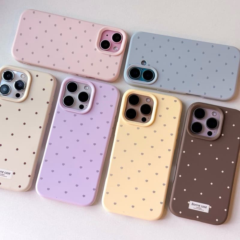 10สีT1S201 เคสนิ่มกันเลนส์กล้องลายจุด, ลายหัวใจ เคสไอโฟน สำหรับ iPhone case11-15Promax,17Pro,17Promax รูปที่ 3