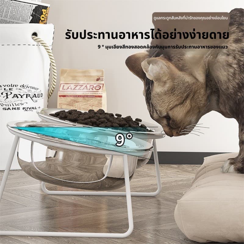 COD ชามแมวสแตนเลส ชามอาหารสัตว์เลี้ยง ชามคู่สแตนเลส ชามสุนัข ใส่อาหารหมา ปลอดภัย ทำความสะอาดง่าย รูปที่ 4
