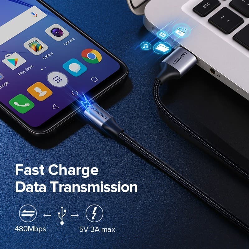UGREEN สาย MicroUSB Micro USB เป็น USB 2.0 Fast 2A สายชาร์จข้อมูลสําหรับโทรศัพท์มือถือ Android รูปที่ 8