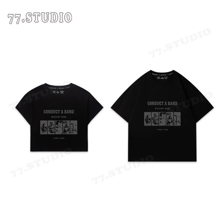 จากกทม มาถึงใน 2วัน）เสื้อผ้าคู่รัก เสื้อยืดยอดฮิตสไตล์ญี่ปุ่นและเกาหลี เสื้อยืดแขนสั้น เสื้อเชิ้ตลำลองสบายcouple รูปที่ 4
