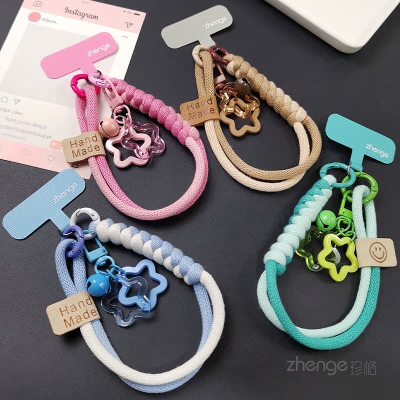 เชือกเส้นเล็กโทรศัพท์มือถือข้อมือคมชัดสีเชือกถักสั้น อิน ที่แข็งแกร่งทนทานเดินทางกลางแจ้งช้อปปิ้งหญิงเดินทางปีนเขา รูปที่ 4
