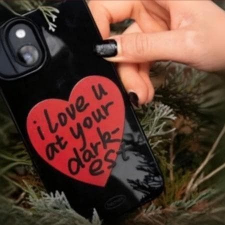 เคสมือถือ Originalมือวาดหัวใจใหญ่สีดํา เคสวาวเยลลี่แบบเรียบ For iPhone17 11 12 13Pro MAX 14 15 16PLUS X XS XR 7/8/SE2/3 รูปที่ 2