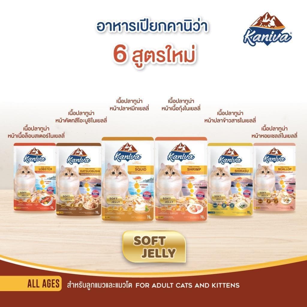 Kaniva อาหารเปียกแมว คานิว่าเพาซ์ เกรดพรีเมี่ยม ไม่เติมเกลือ ครบสูตร ขนาด 70 กรัม รูปที่ 5