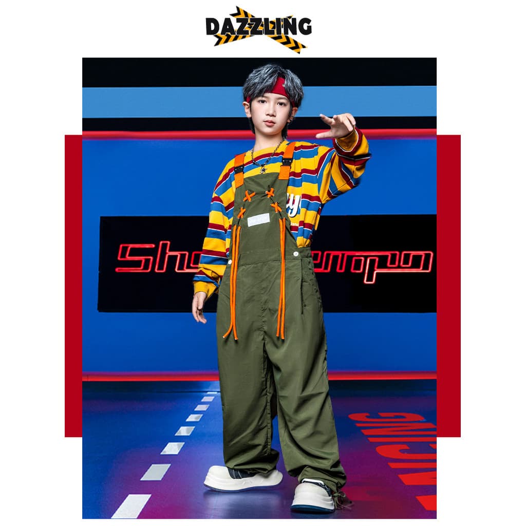 15-75KG ฮิปฮอป ชุดเต้น เด็ก ชุดโคฟเวอร์ เด็กผู้ชาย ชุด cover dance แจ๊ส ชุดซ้อม เด็กผู้หญิง hiphop ชุดลีดเดอร์ แดนเซอร์ รูปที่ 8