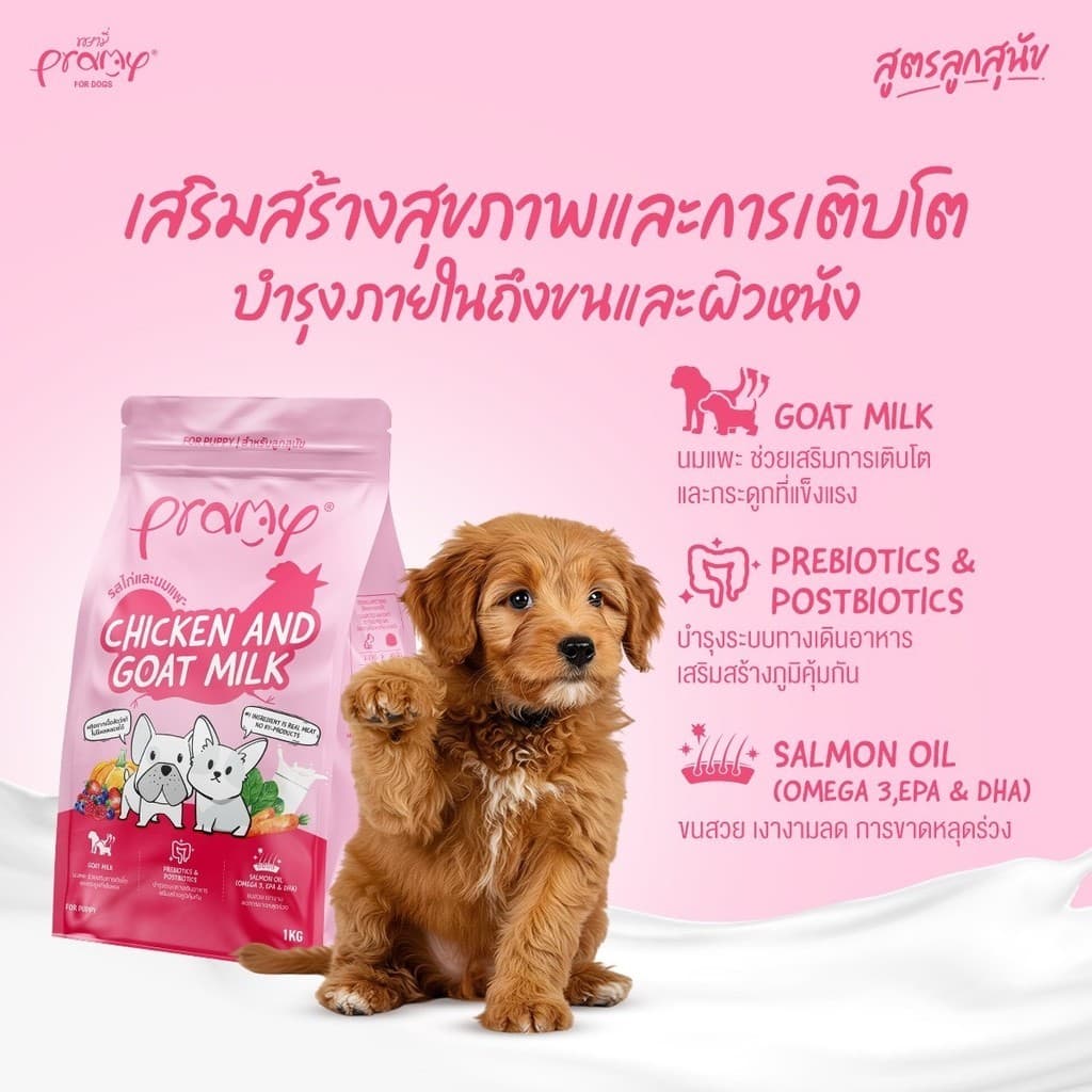 Pramy พรามี่ อาหารเม็ดสุนัข ทำจากเนื้อสัตว์แท้ ไม่มีผลพลอยได้จากสัตว์ปีก ดูแลครบ ยกกระสอบ 8 - 10 KG รูปที่ 9
