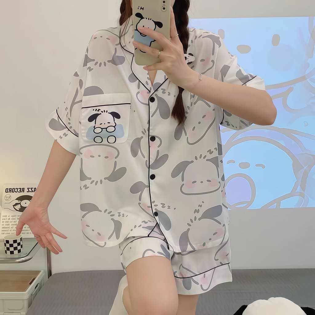 PAJAMAS HOMEWEAR ชุดนอนผู้หญิง 2 ชิ้น ชุดนอนการ์ตูน ชุดนอน ฟรีไซส์ อก36-42 นิ้ว W205 รูปที่ 3