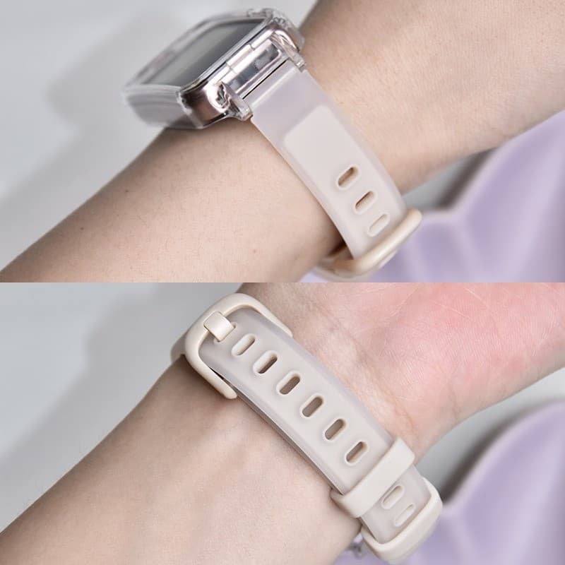 สายซิลิโคน + เคสสําหรับ For Samsung Galaxy Fit 3 แฟชั่นนุ่มสําหรับ for Samsung Fit 3 สายรัดข้อมือสร้อยข้อมือทูโทนโปร่งแสง รูปที่ 6