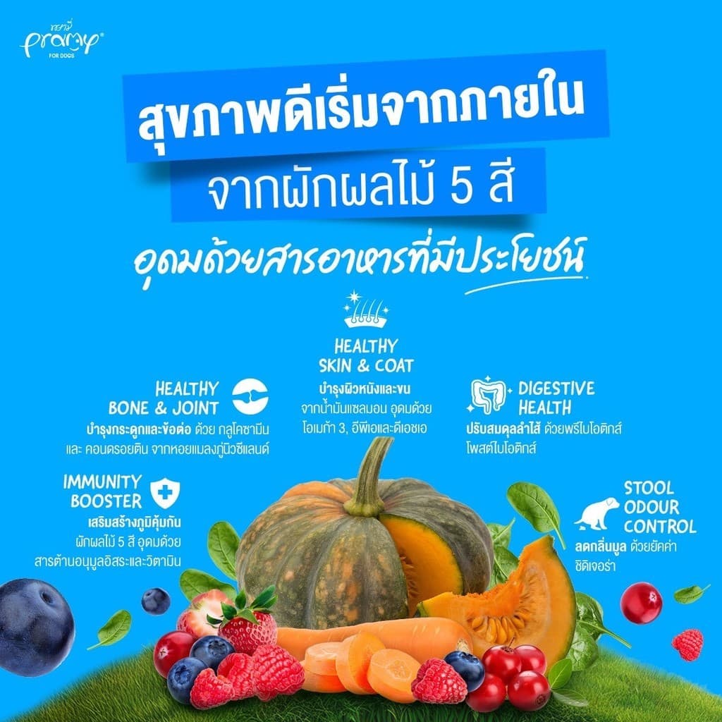 Pramy พรามี่ อาหารเม็ดสุนัข ทำจากเนื้อสัตว์แท้ ไม่มีผลพลอยได้จากสัตว์ปีก ดูแลครบ ยกกระสอบ 8 - 10 KG รูปที่ 6