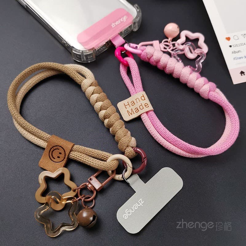เชือกเส้นเล็กโทรศัพท์มือถือข้อมือคมชัดสีเชือกถักสั้น อิน ที่แข็งแกร่งทนทานเดินทางกลางแจ้งช้อปปิ้งหญิงเดินทางปีนเขา รูปที่ 2