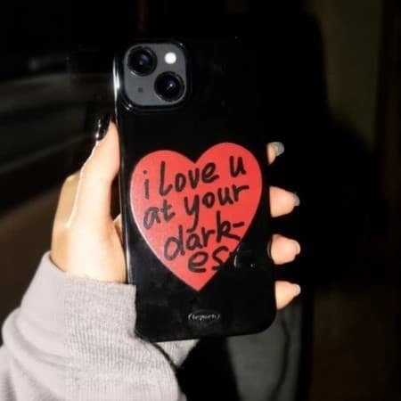 เคสมือถือ Originalมือวาดหัวใจใหญ่สีดํา เคสวาวเยลลี่แบบเรียบ For iPhone17 11 12 13Pro MAX 14 15 16PLUS X XS XR 7/8/SE2/3 รูปที่ 4