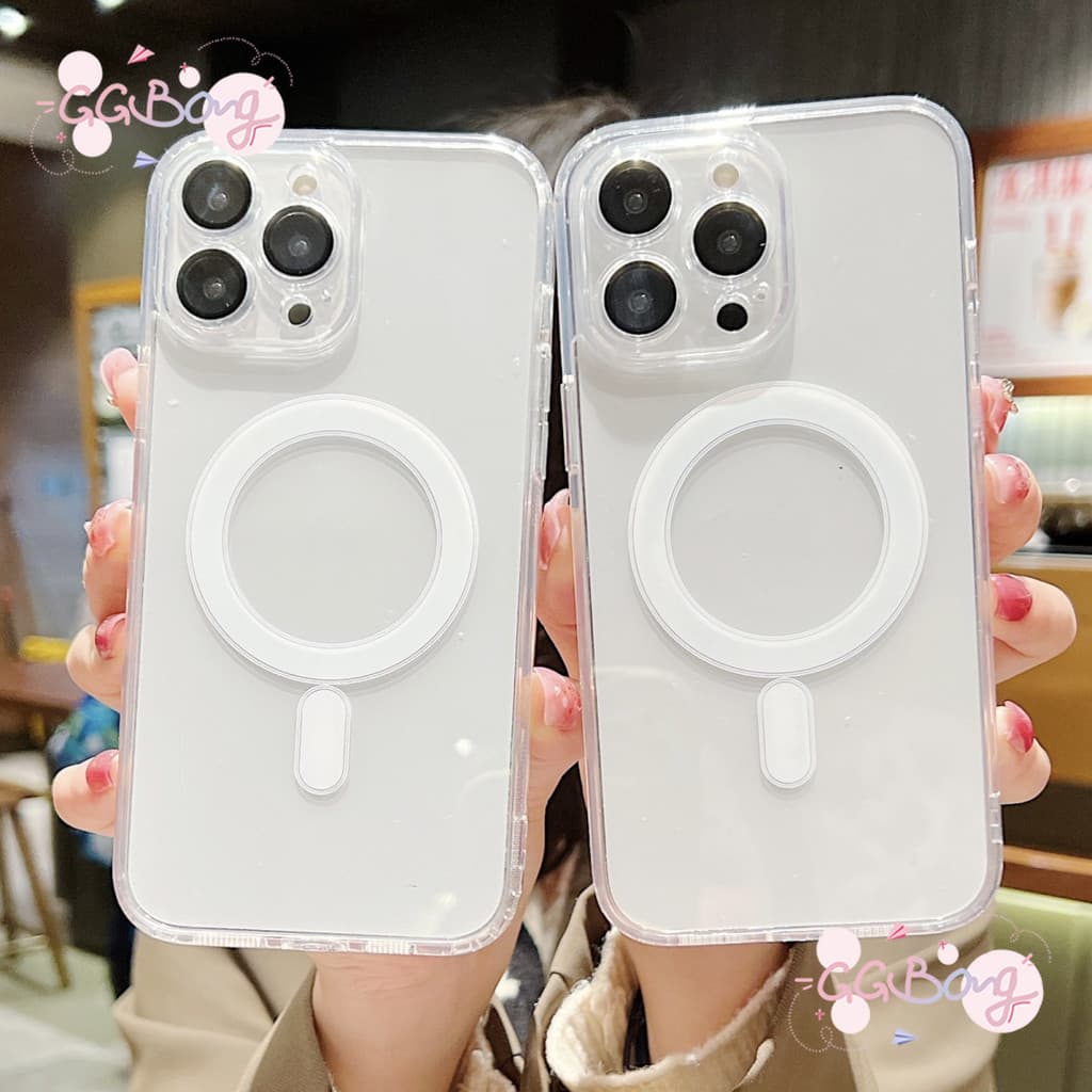 เคสไอโฟน17สำหรับ iPhone 17 AIR 11 13 14 15 16 Pro Max 15 16 7 Plus X XR XS Max เคสชาร์จแม่เหล็กใสแบบเต็มรูปแบบเรียบง่าย รูปที่ 7
