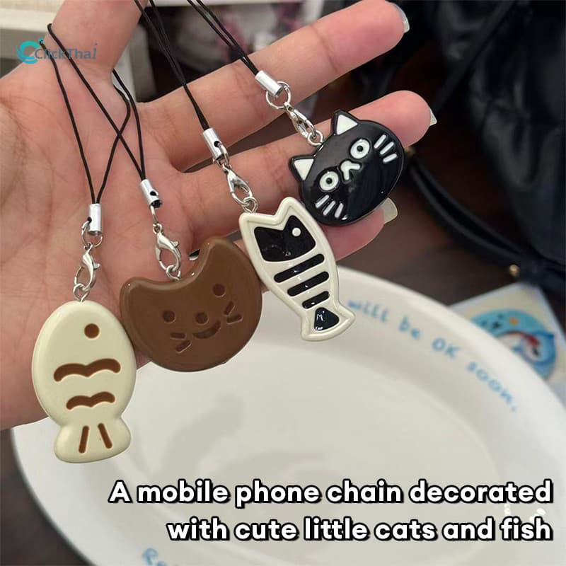 สายห้อยโทรศัพท์ ที่ห้อยกุญแจ Creative Cat Little Fish Phone Chain คู่โทรศัพท์กระเป๋าแฟชั่นจี้ รูปที่ 7