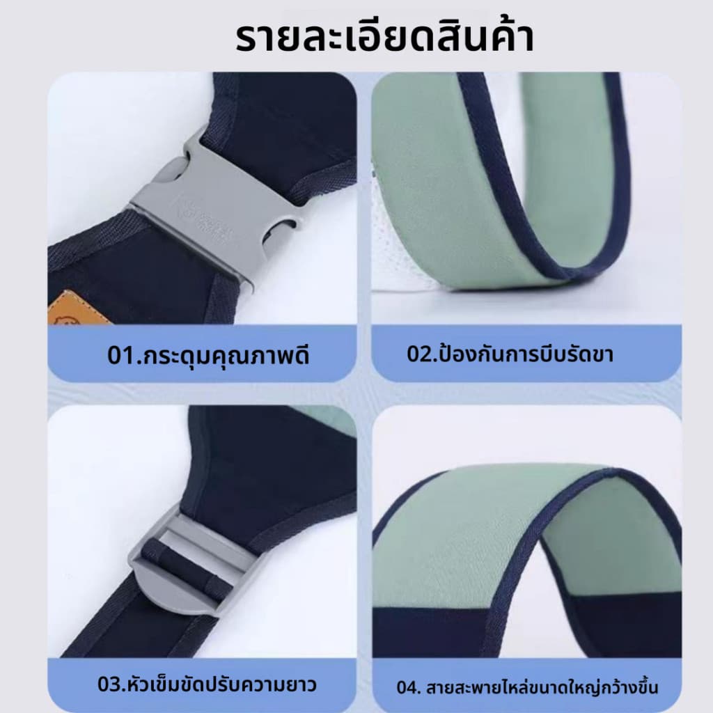 เป้อุ้มเด็กแรกเกิด ให้นมสะพายสะพายได้ 2 ท่า สายปรับสะพาย นั่งได้ สะพายหน้า-หลัง มีให้บริการตั้งแต่ 1 ถึง 4 ปี รูปที่ 7