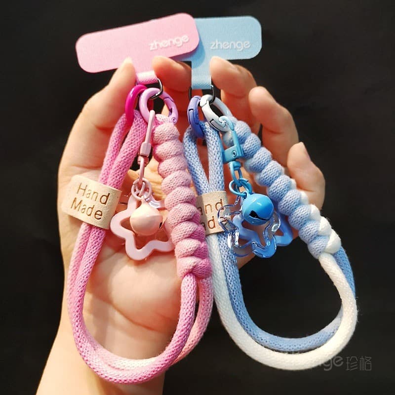 เชือกเส้นเล็กโทรศัพท์มือถือข้อมือคมชัดสีเชือกถักสั้น อิน ที่แข็งแกร่งทนทานเดินทางกลางแจ้งช้อปปิ้งหญิงเดินทางปีนเขา รูปที่ 3
