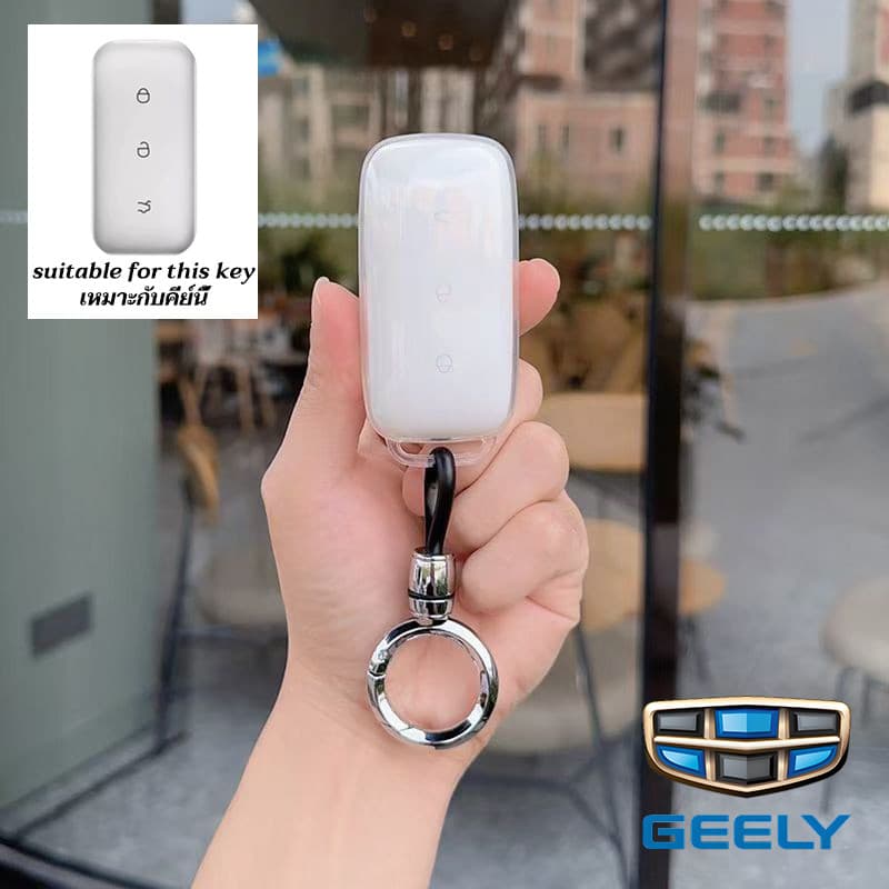GEELY EX5 ฝาครอบกุญแจรถโปร่งใส Geely E5 EV SUV Galaxy L7 2024 Galaxy L7 MAX พวงกุญแจรถผู้ถือกุญแจ รูปที่ 7