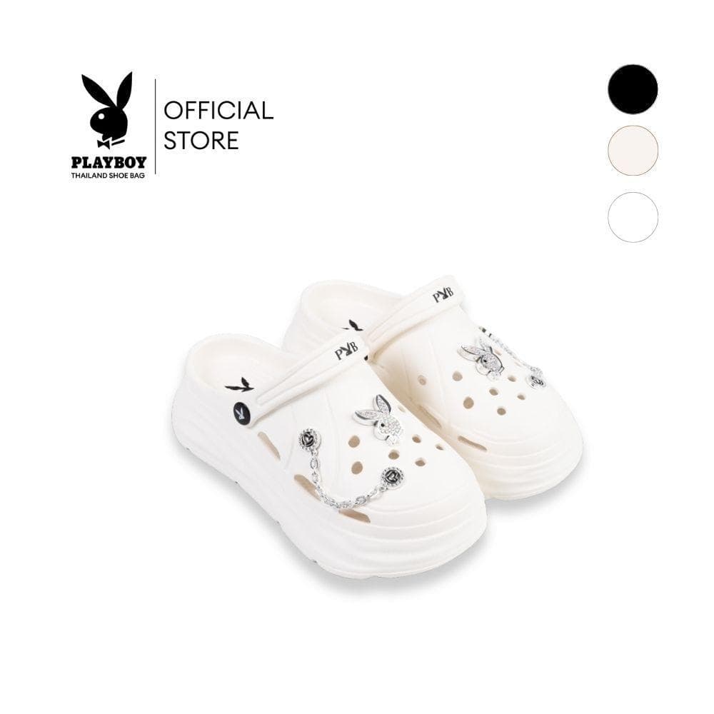 PLAYBOY รุ่น JUMPY Clogs รองเท้าทรงคล็อก รหัสST-HS254C140 ดีไซน์ยางนิ่มเสริมส้น มี 3 สี Midnight/Vanilla/Milk รูปที่ 2