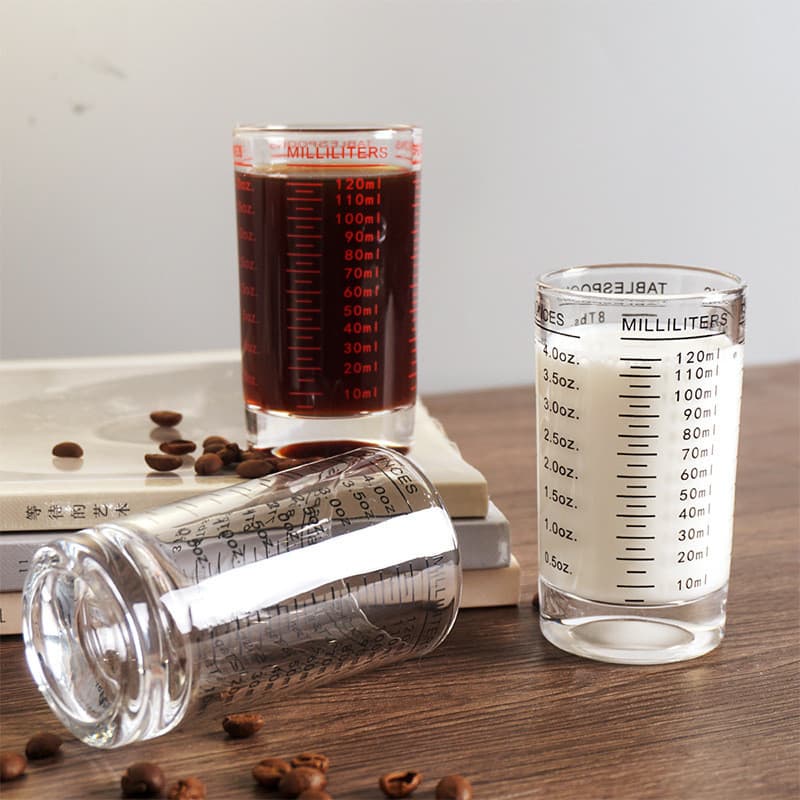 Diamond Coffee แก้วตวง มีสเกลวัด ขนาด 90ml/120ml 3oz/4oz สีดำ สีแดง 5UHK รูปที่ 2