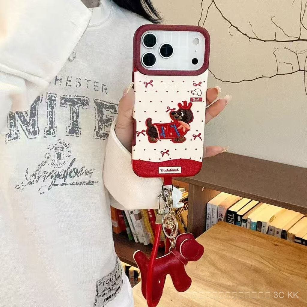 กันกระแทก iPhone ลายสุนัขน่ารักมาก ลายจุดแดง พร้อมสายคล้อง เหมาะเป็นของขวัญ สำหรับ 17/16/15/14/13/12 Pro Max รูปที่ 6
