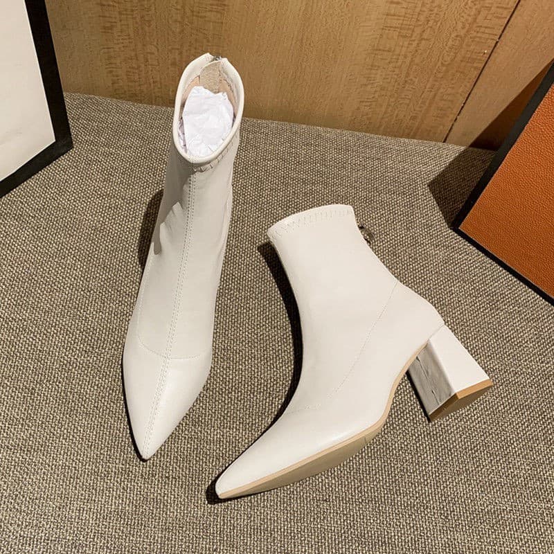 martin boots รองเท้าบูทแฟชั่นส้นสูง มีปลายแหลม สำหรับผู้หญิง รูปที่ 1