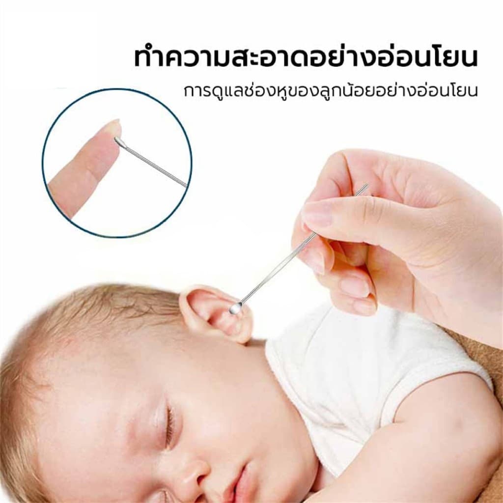 สินค้าจุด9 ชุดไม้แคะหู ชุดแคะหู ไม้แคะหู ที่แคะหู สแตนเลสมืออาชีพ ครบชุด 6ชิ้น ทำความสะอาดหูเครื่องมือ Ear pick 9 รูปที่ 3