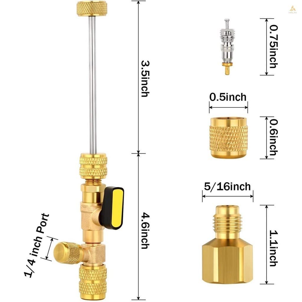 เครื่องมือถอดแกนวาล์วเครื่องปรับอากาศรถยนต์ SAE 1/4 นิ้ว 5/16 นิ้ว สําหรับ R22 R410A รูปที่ 9