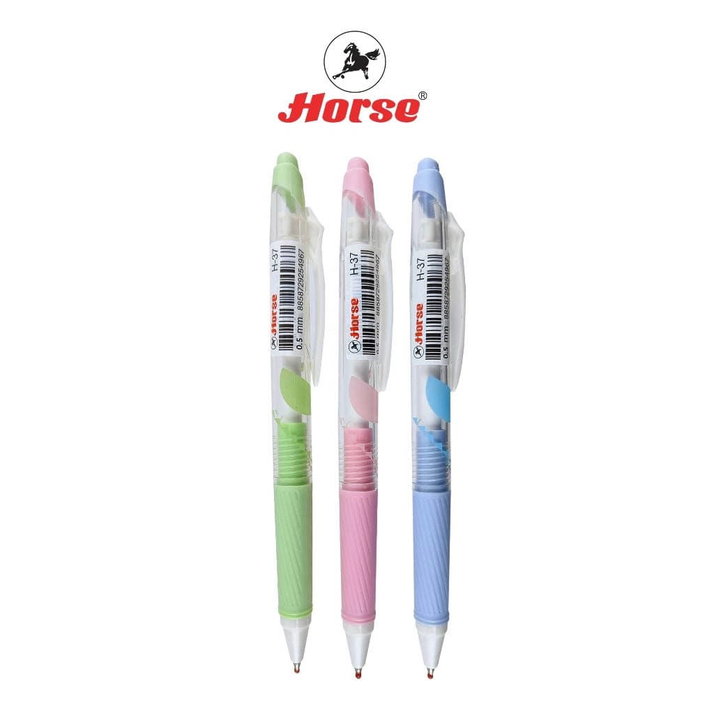 ปากกาเจล HORSE หมึกลบได้ 0.5 mm Erasable Pen ด้ามใส H-37 แพ็ค 3 ด้าม คละสี รูปที่ 2