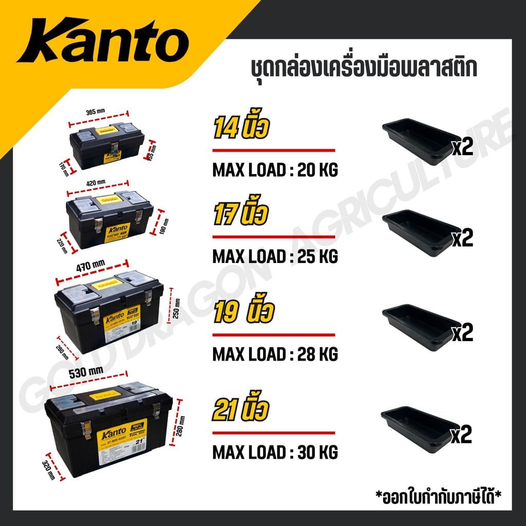 KANTO ชุดกล่องเครื่องมือพลาสติก 4กล่อง/ชุด ล็อคเหล็ก/พลาสติก รุ่น KT-BOX-MZ4IN1 / KT-BOX-MI4IN1 รูปที่ 4
