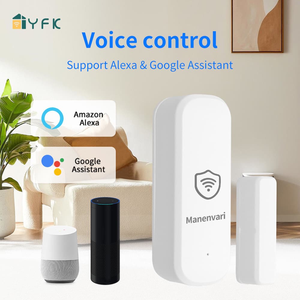 Tuya Wifi เซ็นเซอร์ประตูหน้าต่าง Entry Sensor Security Burglar เซ็นเซอร์ประตูนาฬิกาปลุก Smart Life เซ็นเซอร์ประตูแม่เหล็ก Alexa Google Home รูปที่ 3