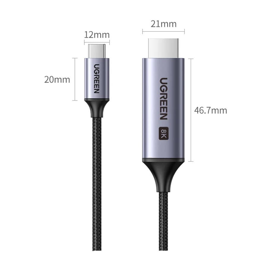 UGREEN สายที่รองรับ HDMI USB C ประเภท C ถึง 8K/60Hz 4K/60Hz สําหรับ Samsung Galaxy USB C ถึง HDMI 2.1 รูปที่ 8