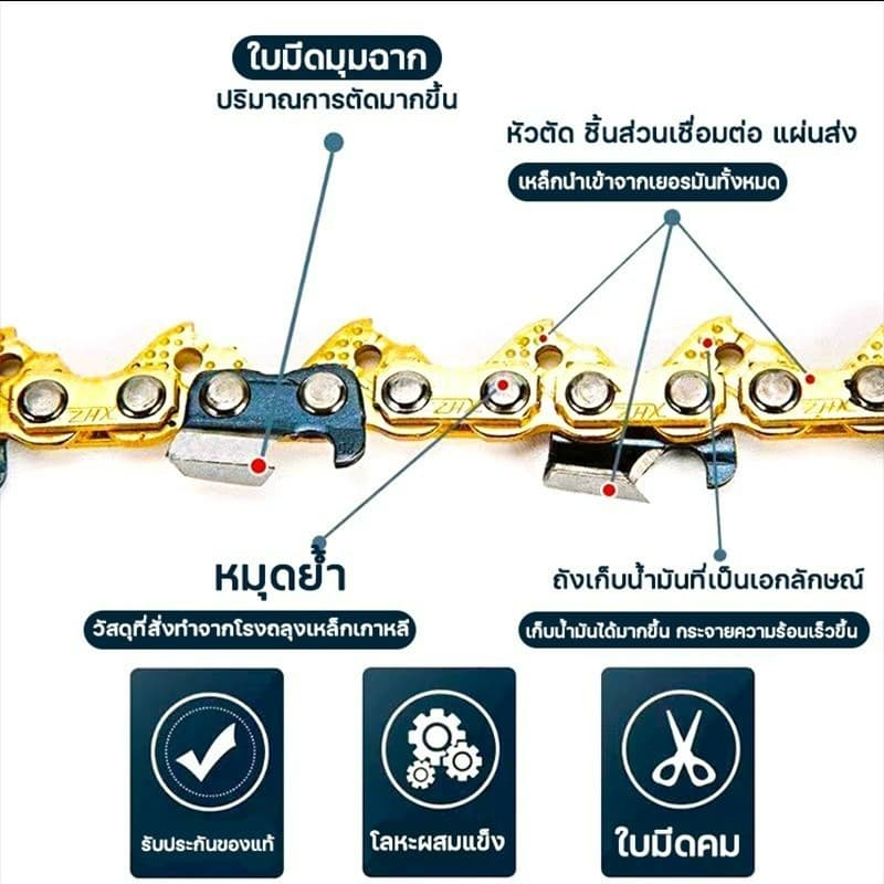 โซ่เลื่อย ขนาด 11.5/12/16 นิ้ว สำหรับ เลื่อยยนต์ / เลื่อยโซ่ยนต์ / เลื่อยไฟฟ้า รับประกันความคม รูปที่ 7