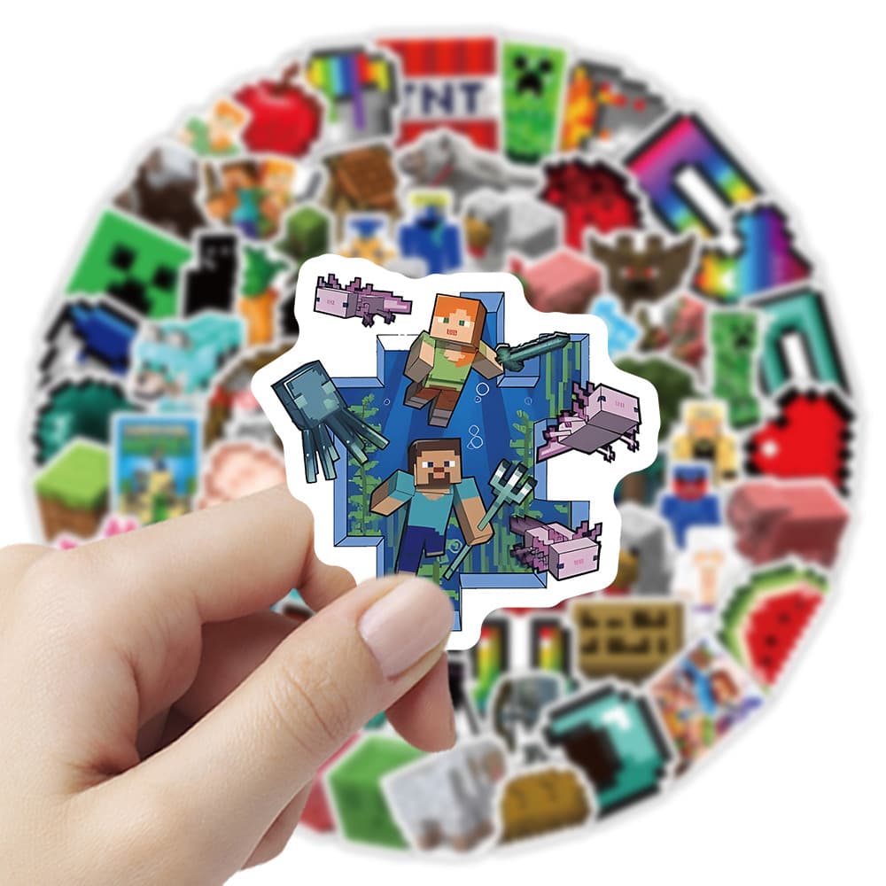 102 ชิ้น Minecraft Sandbox ผจญภัยสติกเกอร์ - ตกแต่งสะสมสําหรับงานฝีมือ DIY และอุปกรณ์แต่ง รูปที่ 5